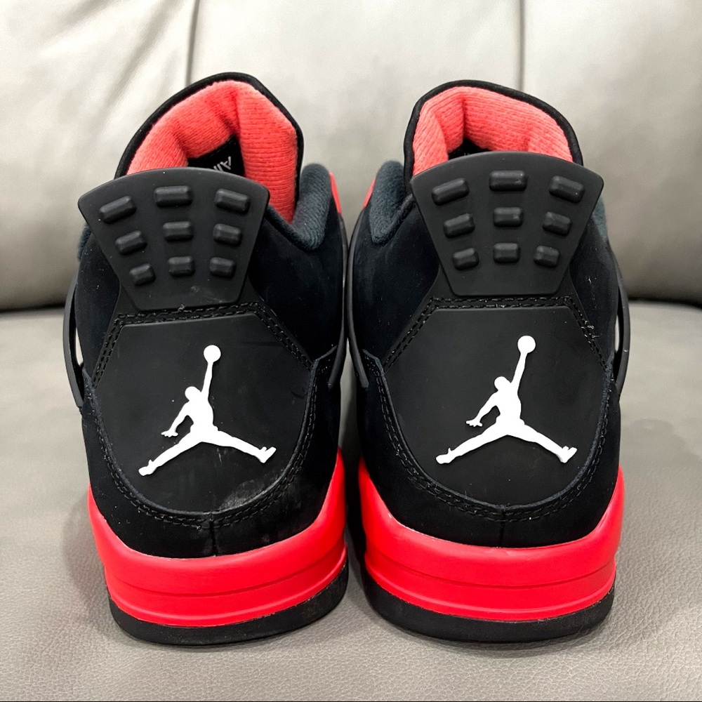 COPY - Jordan Men's Black and Red Sneakers - Picture 4 of 5